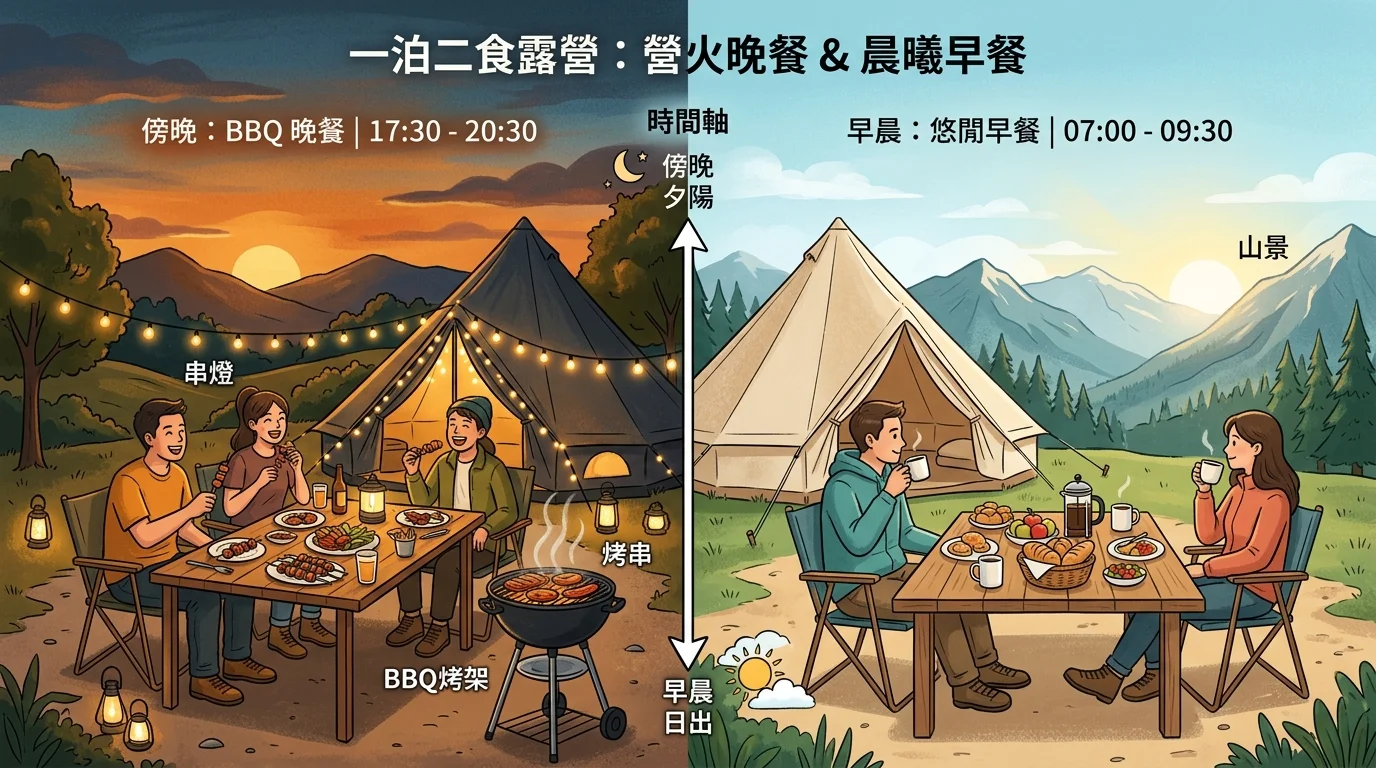 2026 一泊二食露營推薦：免煮飯免帶裝備，全台懶人露營方案精選