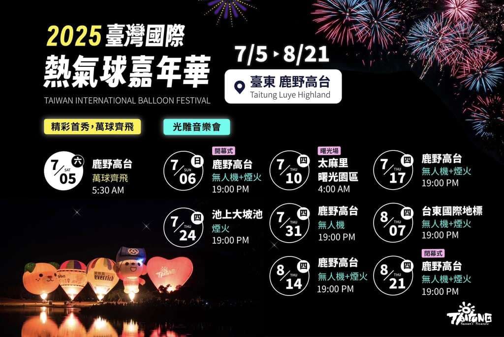 2025熱氣球嘉年華行程表